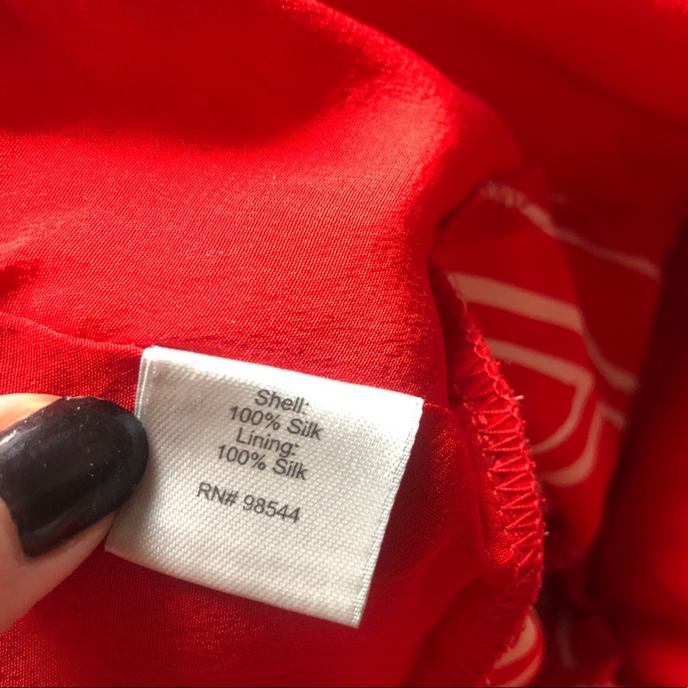 Beth Bowley Red Silk Dress Size 2 - Picture 4 of 4